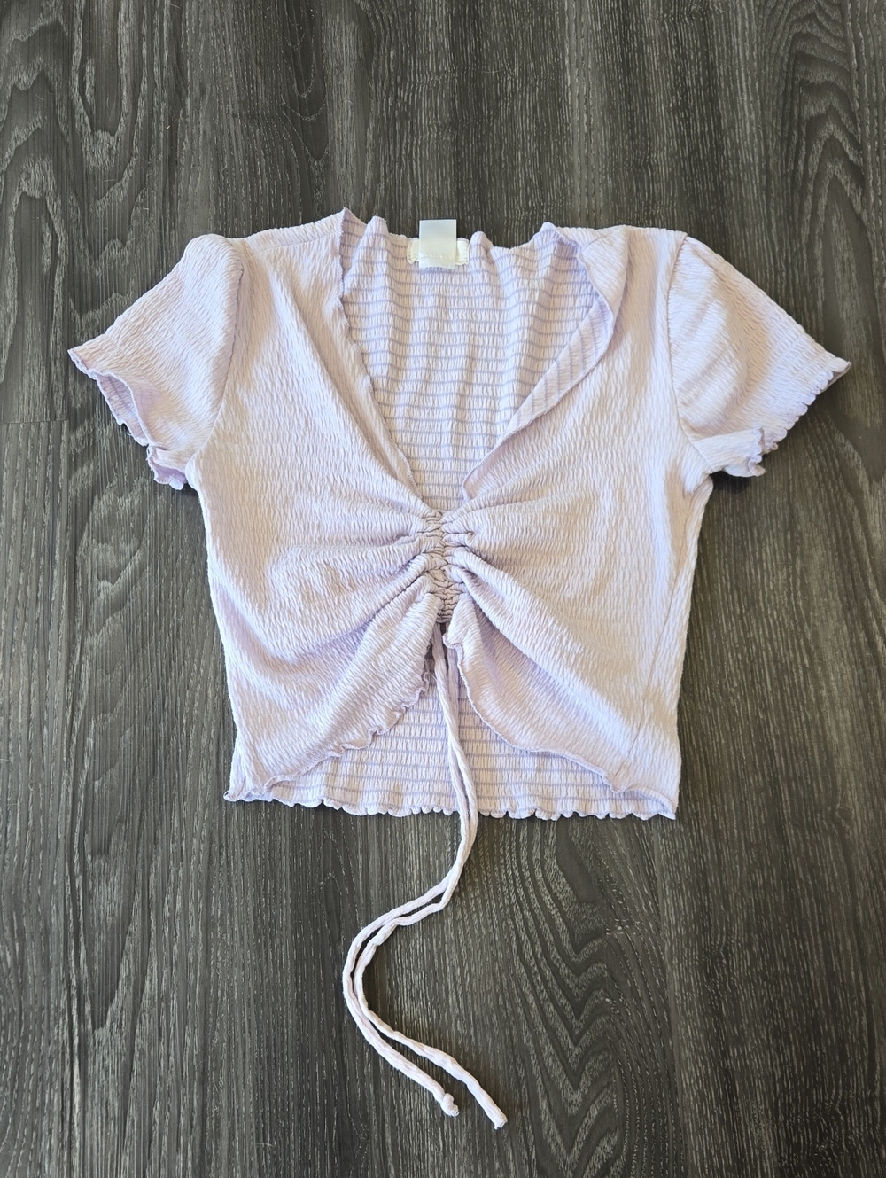 Lilac Ruched Front Crop Top - Alter'd State Youth XL Or Adult XS